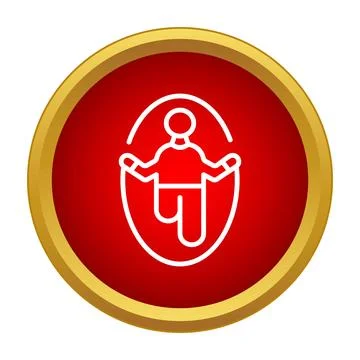 Person doing jump rope exercise in a fitness icon 스톡 일러스트