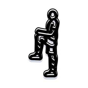 Person doing knee raise exercise stretching one leg Stock Illustration