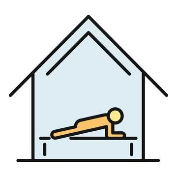 Person doing plank exercise inside home for workout 스톡 일러스트