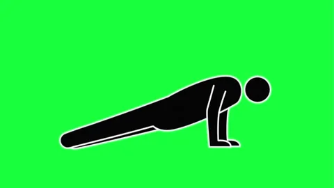 Person doing push up on green screen background Stock Footage 331505688