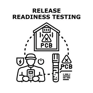 Person doing release readiness testing for hazardous substances Stock Illustration