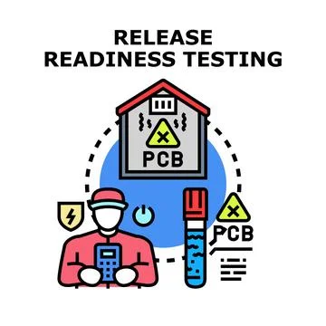 Person doing release readiness testing for hazardous substances イラスト素材