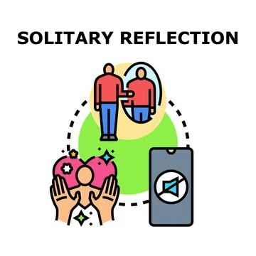 Person doing self reflection and digital detox Stock Illustration
