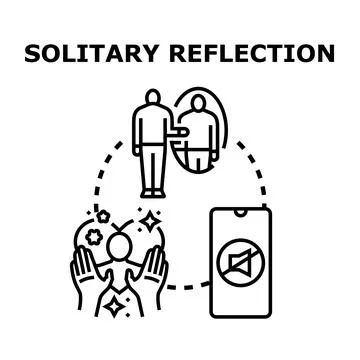 Person doing self reflection and digital detox Ilustração Stock