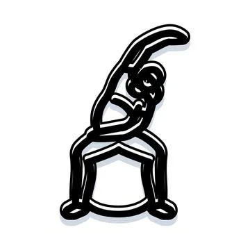 Person doing side bend exercise icon design 스톡 일러스트