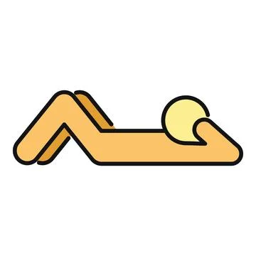 Person doing sit up exercise flat icon design 스톡 일러스트