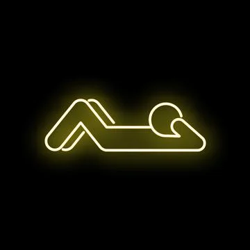 Person doing sit up exercise neon icon 스톡 일러스트
