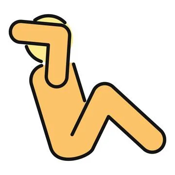 Person doing a sit up exercise workout icon 스톡 일러스트