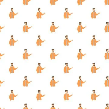 Person doing thumbs up gesture pattern background Stock Illustration