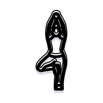 Person doing tree pose yoga exercise illustrating balance Stock Illustration