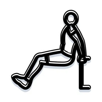 Person doing triceps dips bodyweight exercise icon 스톡 일러스트