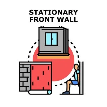 Person doing wall sit exercise by building wall Stock Illustration