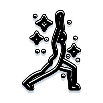 Person doing warrior yoga pose exercise training 스톡 일러스트