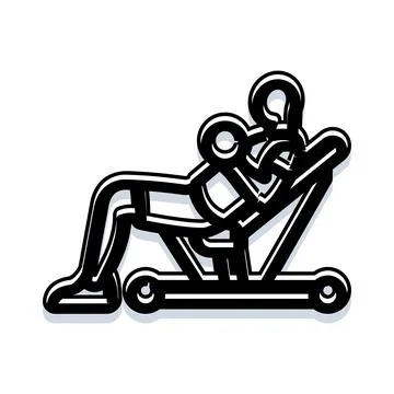 Person doing weightlifting exercise on a gym bench icon Stock Illustration