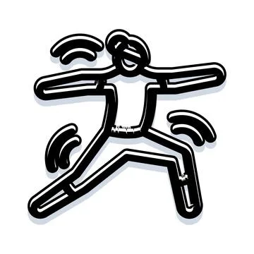Person doing yoga pose exercising for health Stock Illustration