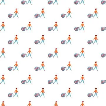 Person dragging deadline burden ball and chain seamless pattern Stock Illustration