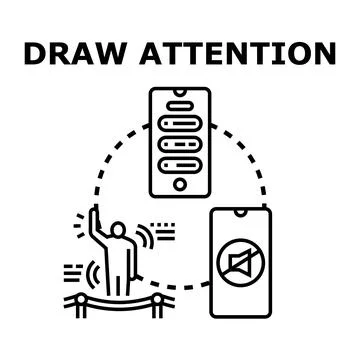 Person drawing attention using ringing phone Stock Illustration