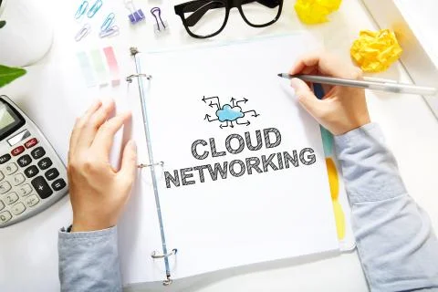 Person drawing Cloud Networking concept Stock Photos