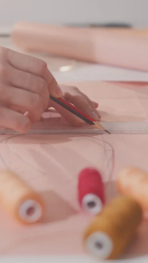 A person is drawing a pattern on a piece of paper with a pencil Stock Footage 327877566