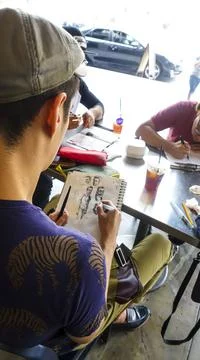 Person drawing Stock Photos