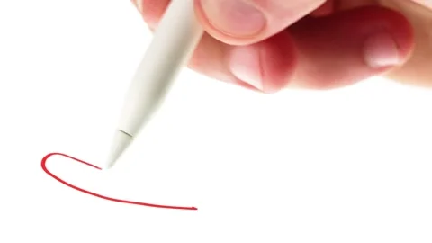 Person drawing in a tablet a red hurt with a smile face inside 스톡 동영상 169322003