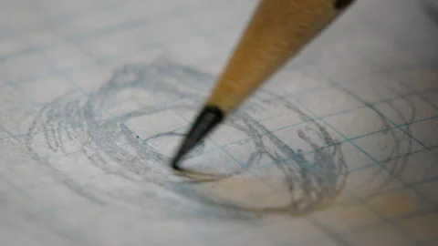 A person draws a human eye Stock Footage 157364040