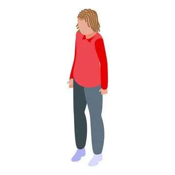 Person dreadlocks icon isometric vector. African hair Stock Illustration