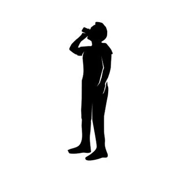 Person drinking silhouette Stock Illustration