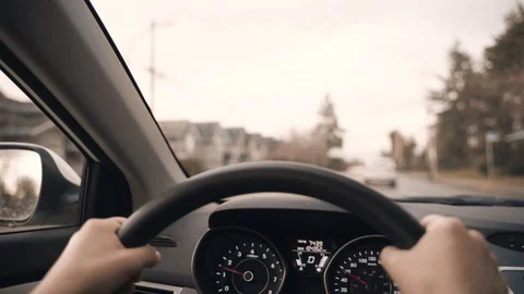 Person Driving Car Stock Footage 124672860