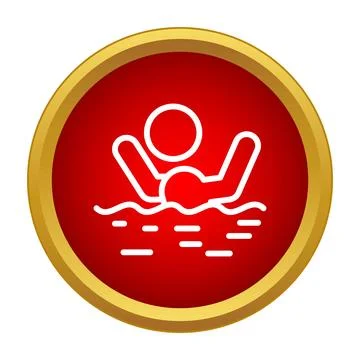 Person drowning requesting urgent help in water Stock Illustration