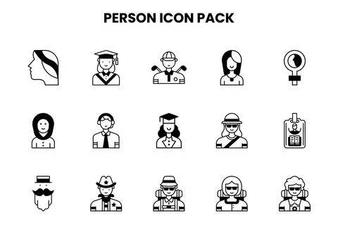 Person DuoTone Vector Icons Pack Stock Illustration