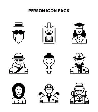 Person DuoTone Vector Icons Pack Stock Illustration