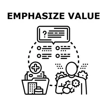 Person emphasizing value, highlighting business strategy benefits Stock Illustration