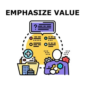 Person emphasizing value, highlighting business strategy benefits Stock Illustration