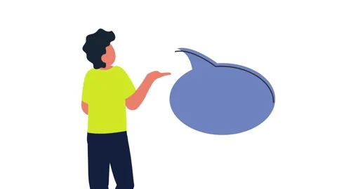 Person with empty speech bubble for text. Stock Footage 334162525