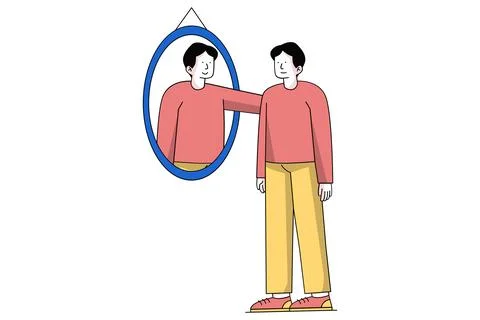 Person Engaged in Deep Self-Reflection and Introspection Stock-Illustration