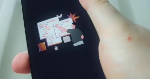 Person engaged in software development or programming, presentation Stock Footage 313443393