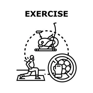 Person engaging in various physical exercise activities Stock Illustration
