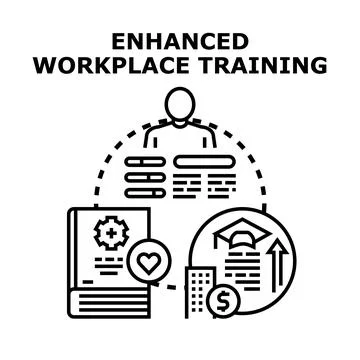 Person enhancing workplace training and career development Stock Illustration