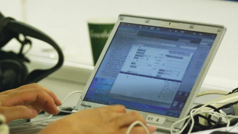 Person enters parameters in computer program on laptop Stock Footage 237266990