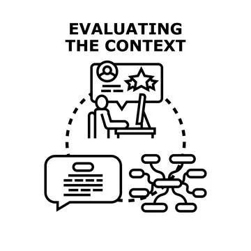 Person evaluating context, data, and information for decision Stock Illustration