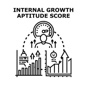 Person evaluating internal growth aptitude score development Stock Illustration
