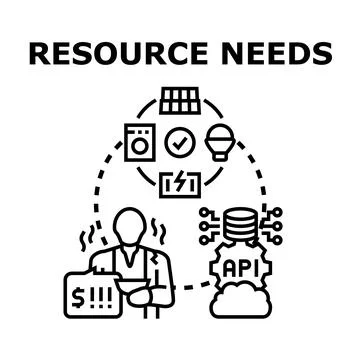 Person evaluating resource needs for smart home devices Illustrazione stock