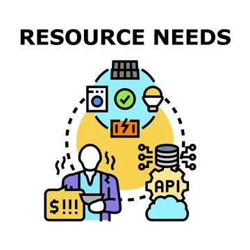 Person evaluating resource needs for smart home devices Stockillustratie
