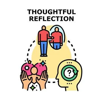 Person evaluating self identity and emotional well being Stock Illustration