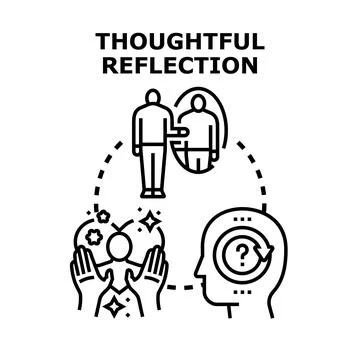 Person evaluating self identity and emotional well being Stock Illustration