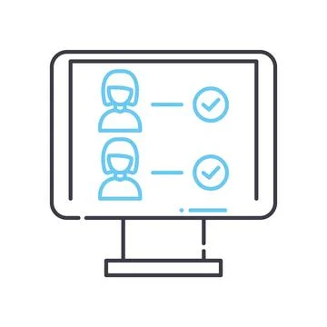 Person evaluation line icon, outline symbol, vector illustration, concept sign Illustrazione stock