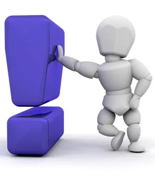 Person with exclamation mark Stock Illustration