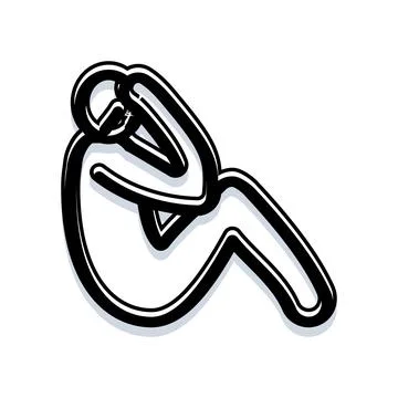 Person exercising doing a sit up workout Stock Illustration