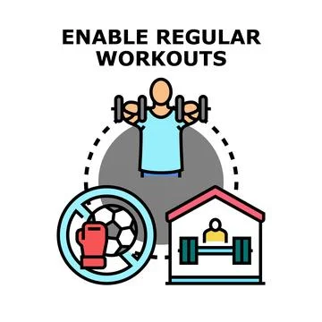 Person exercising with dumbbells for regular workouts concept Stock Illustration